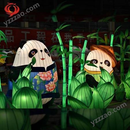 熊猫彩灯动物主题花灯制作提供春节大型灯会展览方案