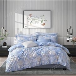 富安娜 床上四件套纯棉床单四件 清风望月 1.5米床适用 (被套203*229cm) 套