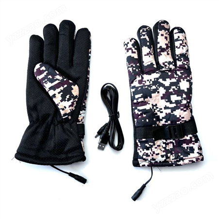 滑雪电热手套冬季户外保暖5指全发热充电宝电源电商USB手套批发