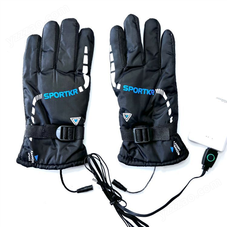 滑雪电热手套冬季户外保暖5指全发热充电宝电源电商USB手套批发