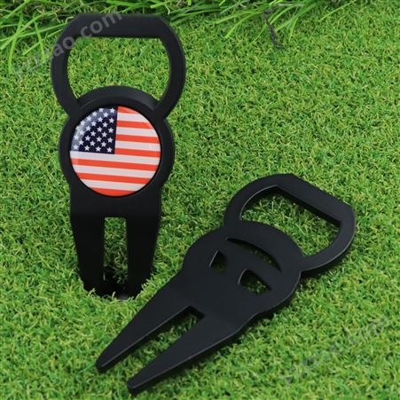 跨境新款Golf Divot tool果岭叉高尔夫多功能金属球叉球标记 现货