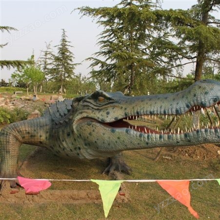 龙盛世纪 一比一仿真动物模型 动物摆件 仿真鳄鱼 可以动的假鳄鱼