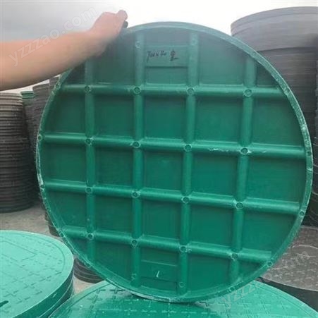 承重强复合材料 圆形树脂井盖 雨水污水检查窨绿色