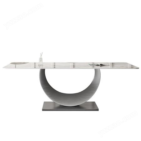 意式极简岩板餐桌大小户型轻奢现代简约长方形饭桌-jj117