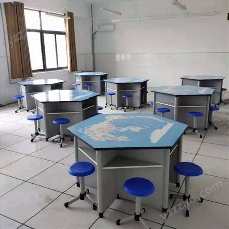 学校彩色六边桌 拼接课桌椅 实验桌定做 规格可选