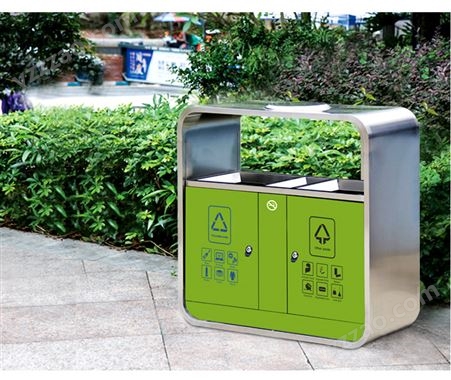 不锈钢金属分类垃圾箱商用户外垃圾桶市政环卫公园景区果皮箱厂家