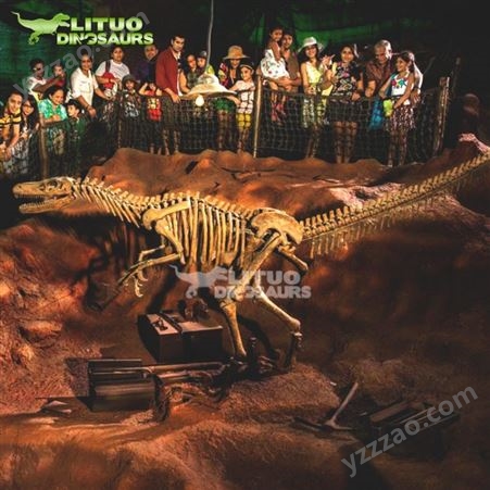 恐龙化石沙坑恐龙骨架考古恐龙玻璃钢树脂化石