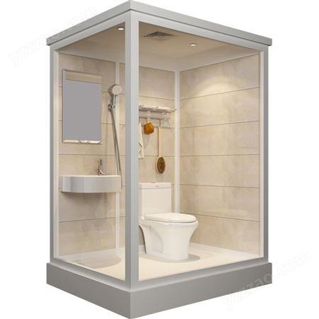 供应整体淋浴房 集成一体卫浴 工地方舱卫生间干湿分离