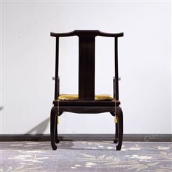 妙和紫光檀家具明式简约东非黑黄檀家具定制  黑酸枝红木办公椅老板椅帅椅书桌椅