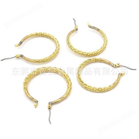 黄铜编制绕线耳圈简约流行时尚铜耳环半成品配件代客电镀厂