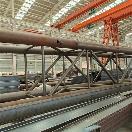 大型钢结构厂房设计加工车间制作安装 焊接型钢箱梁柱Q355B材质