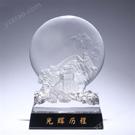 定制琉璃工艺品中国风建筑北京八达岭长城摆件奖杯纪念品高档