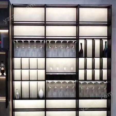 铝合金壁橱收纳柜 开放式多层收纳酒柜 家装红酒墙展示柜