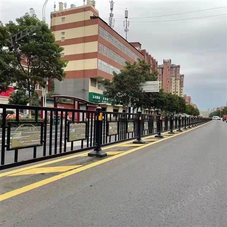 道路市政护栏锌钢围栏交通公路隔离栏马路人行道防撞安全防护栏杆