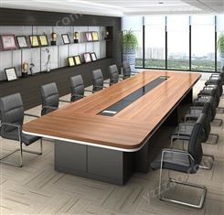 办公家具大型会议桌简约现代板式长条桌洽谈桌椅组合会议室接待桌JY-HJ-036